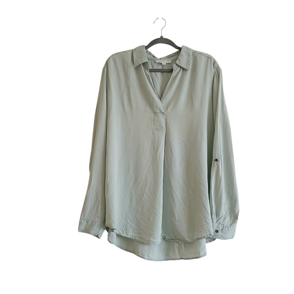 Jane And Delancy Lyocell Tunic Top Women's Size XL Light Blue Lagenlook Eco Art